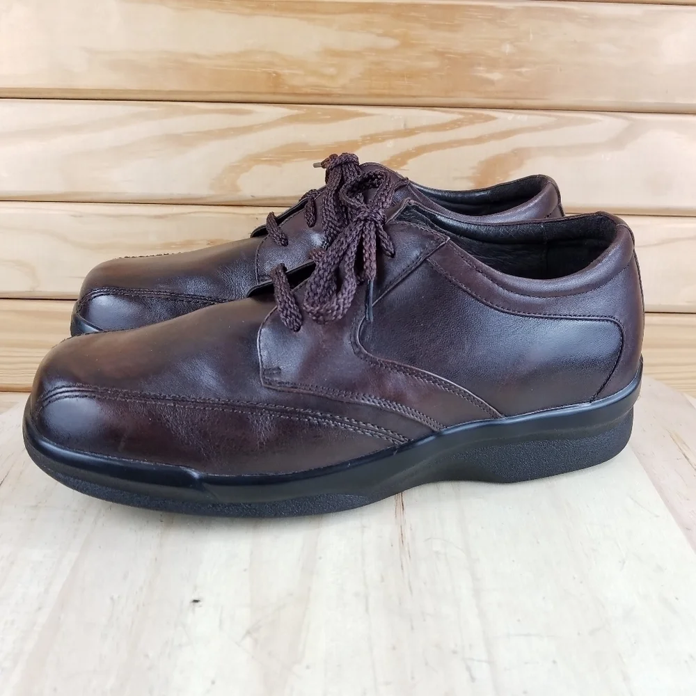 Apex B2060M Brown Leather Comfort Casual Shoes Lace-up Oxfords Men's 10 US